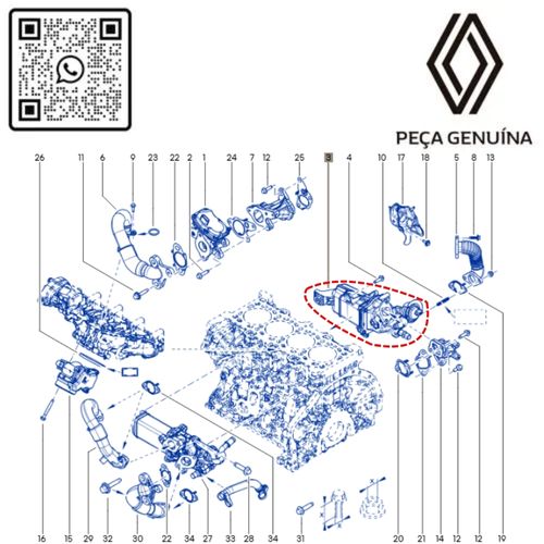 RN 53806R 147353806R VALVULA DE PASSAGEM GASES EGR MASTER 2.3 16V M9T 4